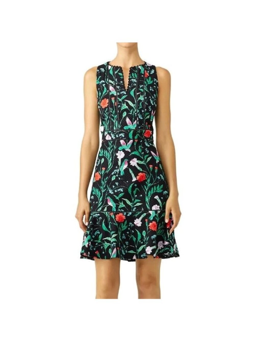 Kate Spade NY Women's Black Floral Jardin Tile Jacquard Mini Dress Size 4 3867 - Picture 2 of 16